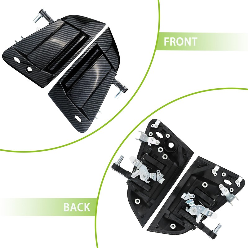 omoZone Pair Exterior Door Handle Assembly Front Left&Right Side Carbon