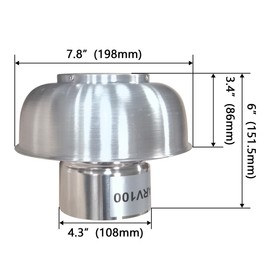 Round Chimney Cap Mushroom Cowl Roof Vent 100mm Aluminum Alloy Round Roof Vent Cap Chimney Roof Cover Rainproof Vent Cap Outside Roof Rainproof Vent Cap