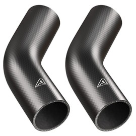 2 Pack - 76mm (3") ID 45 Degree Rubber Elbow Hose Coupling Connector Pipe - Leg Length 150mm (6 Inch)