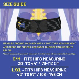 Everyday Medical Pelvic belt for herniated discs, pregnancy, joint and back pain. Ideal support belt for sciatica and sacral iliac joint. Unisex in standard size. L/XL 106-145 cm