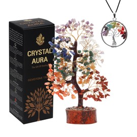 Seven Chakra Crystal Tree - Crystal Tree of Life - Chakra Stones - Healing Crystal - Feng Shui Decor - Chakra Tree - Crystals and Gemstones - Meditation Decor - Housewarming Gifts - 7 Chakra