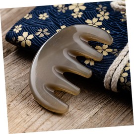 FOMIYES Five-Tooth Massage Comb guasha Board detangler Brush sha Scraping Massager Shampoo Brush gua sha Jade Stone guasha Scraper Head Massage Comb Jade Comb Scrubber Waste Horns Body