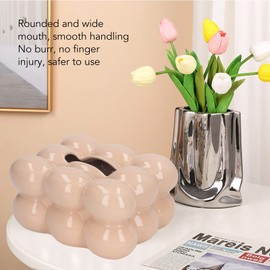 CHICIRIS Tissue Box Holder, Car Tissue Holder, Tissue Box Covers, Electroplated Marshmallow Ceramic Tissue Box, Creative Fun Napkin Dispenser, for Home, Office, Car Decoration (Coffee Color)