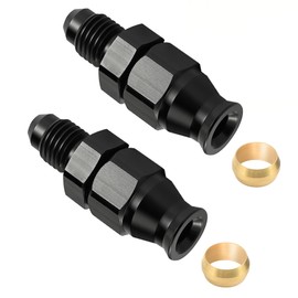 EVIL ENERGY 6AN Male to 5/16" Hardline Compression Fitting Adapter Aluminum Black 2PCS