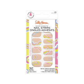 Sally Hansen Salon Effects Nail Strips | No UV Light Needed, No Dry Time, Long-Lasting, Non-Damaging | 32 Nail Strips, 1 Cuticle Stick, Nail File, Prep Pad | Call It Magic