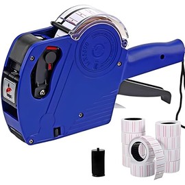 KADIGO Impresora de Etiquetas Adhesivas, Pistola de Etiquetas de Precio de 8 Dígitos con Tapa, Etiquetadora Marca Precios, Impresora Etiquetas para Of