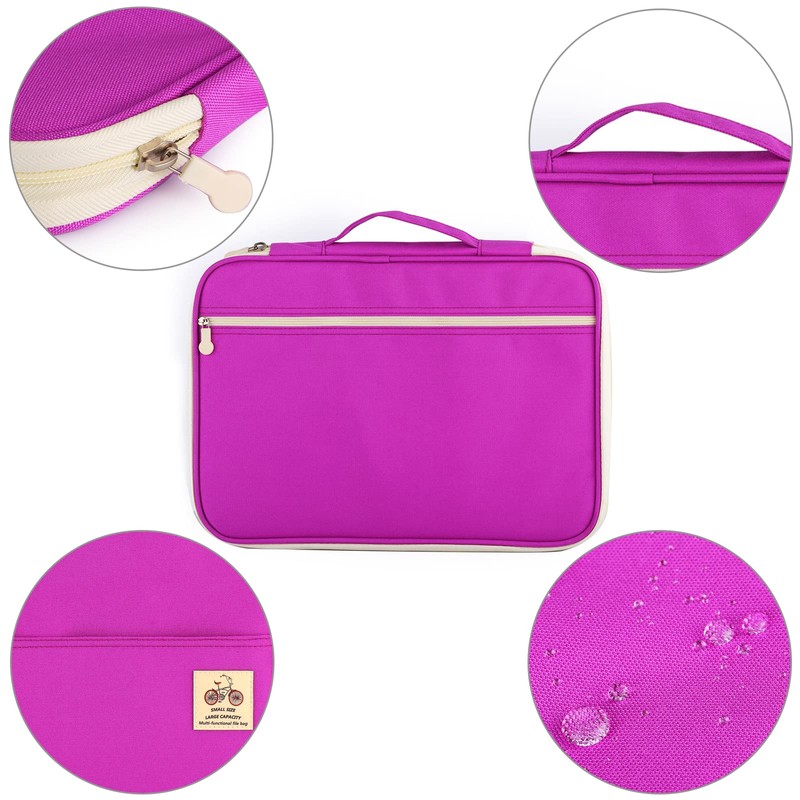 JAKAGO A4 Document Case,Multi-Pocket Document Bag,A4 Zip Portfolio, Professional Document