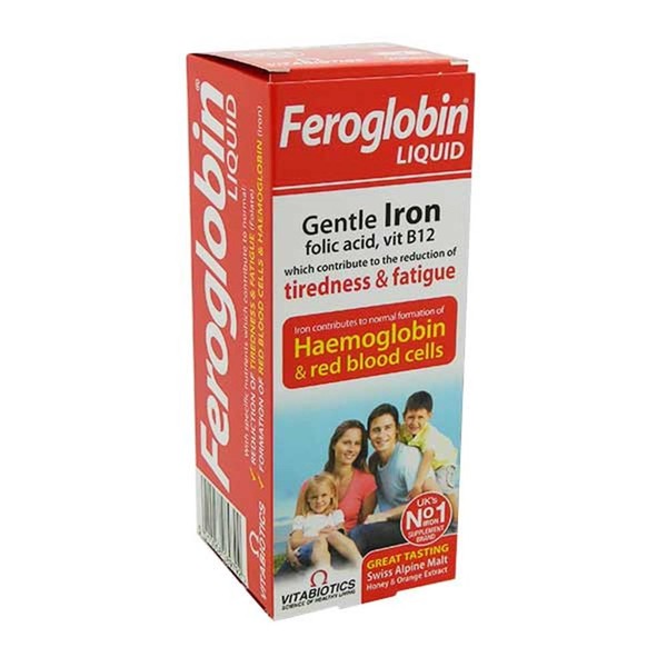 Vitabiotics Feroglobin Liquid Gentle Iron Minerals B Vitamins For Tiredness & Fatigue 200ml