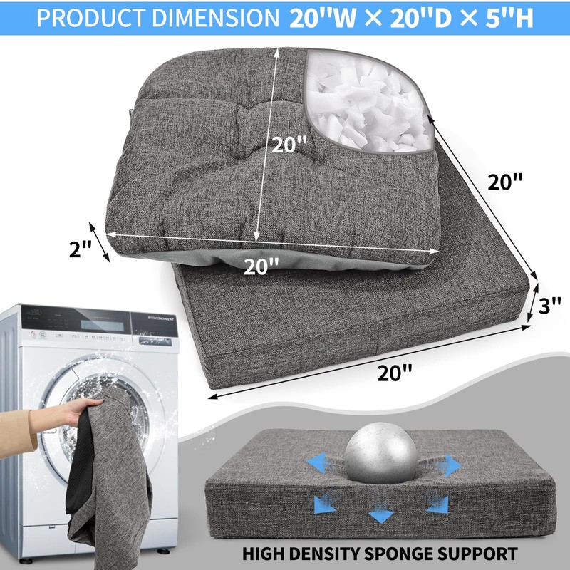 BUYUE Thickened Chair Cushion for Elderly 20" x 20" x