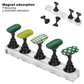Nail Art Practice Stand, Magnetic Nail Tips Practice Holder Fake Nail Holder for Press On Nails,DIY Painting Nails Stand Kit Manicure Tool for Salon Home (Plastic + Acrylic)