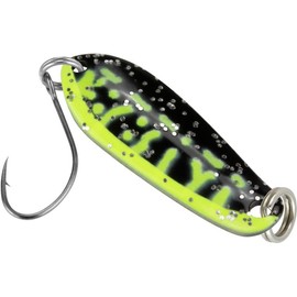 Spoon Boogie Trout Flashing 1.8 g - Flashing for Easy Fishing for Spin Trout, Trout Bait for Trout Pond & Lake, Yellow/Black Glitter