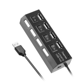 Unbranded/Generic 4-Port USB 2.0 Multi Charger Hub High Speed Adapter ON/OFF Switch PC Laptop New