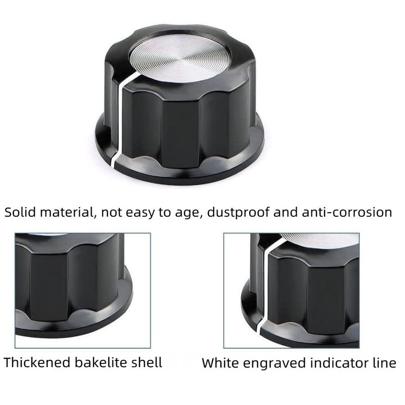 Adjustable Control Knobs, Pack of 20 Top Knobs, Potentiometer Knobs,
