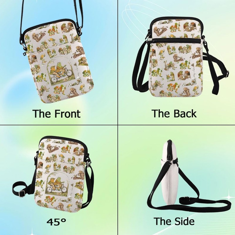WZMPA Funny Frog and Toad Crossbody Bag Frog and Toad