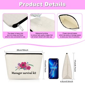 Manager Gifts for Women Makeup Bag Manager Birthday Gift Appreciation Gift for Manager Cosmetic Bag Office Gift for Manager Leader Coworker Christmas Birthday Gift Retirement Gift Toiletry Bag
