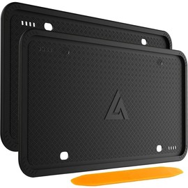 License Plate Frames Black, 2 Pack  License Plate Frame, Universal   Black License Plate Holders Brackets Rust-Proof, Rattle-Proof, Weather-Proof  Accessories(Black) - Color: 1