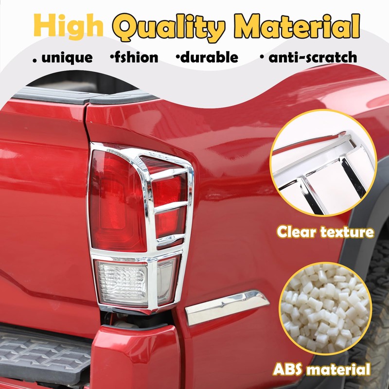 Tail Light Guard Covers Compatible with Toyota Tacoma 2016-2023, Rear