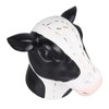 Black White Cow Head Wearing Glasses Statues Resin Stable Glasses