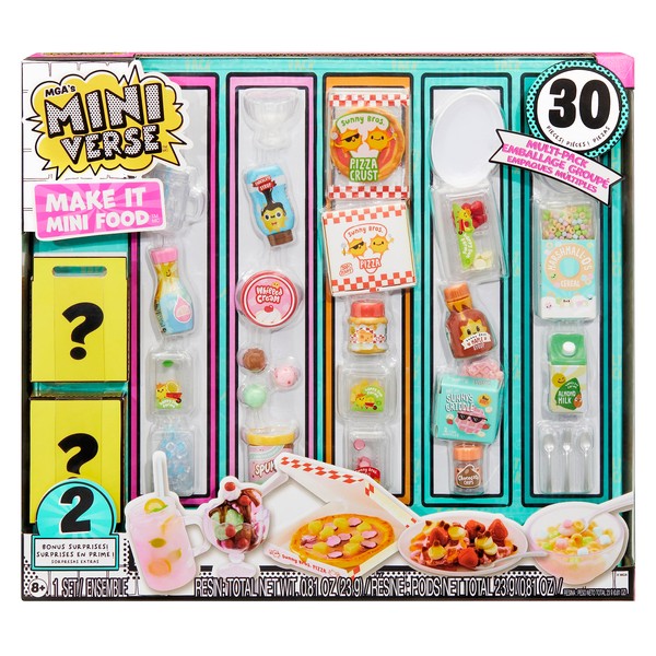 MGA's Miniverse Make It Mini Food Multipack - DIY Food Playset with UV Light, Replica Food Ingredients, and Resin Play - Not Edible - Suitable for Kids Ages 8+