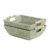 StorageWorks Extra Large Wicker Storage Basket for Organizing with Wooden