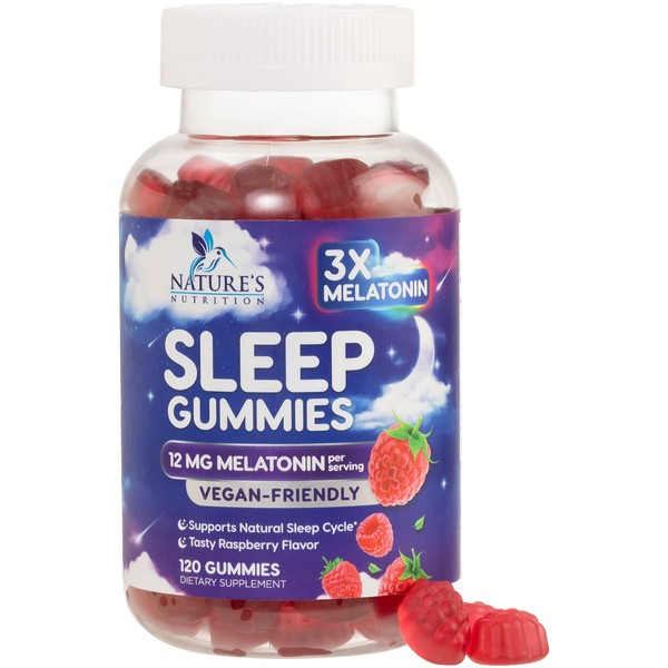 Nature's Nutrition Sleep Gummies with Melatonin - Extra Strength Sleep