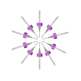 TA-VIGOR Micro Drill Bit -10pcs 0.3mm PCB Drill Bits with 1/8 Inch Shank Tungsten Carbide Rotary Tool for Print Circuit Board/Stone/CNC Engraving
