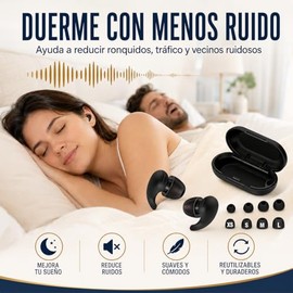 Tapones para Oídos Concierto,Tapones para Silicona Reducción de Ruido 45 dB,con 4 Earplugs y caja de almacenamiento,Para Dormir,Estudio,Viajar,Nadar,E
