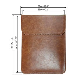 14 Inch Laptop Case Compatible with MacBook Pro 14 Inch M2 Pro/Max 2023 & M1 2021 A2442, Thin Faux Leather Protective Case with Magnetic Closure, Brown