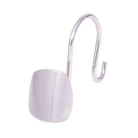 Kenney KN62103 Abstract Rust-Resistant Metal Decorative Modern Shower Curtain Hooks for Shower Curtain and Standard Shower Curtain Rod, Bathroom Use, Easy to Install, Set of 12, Brushed Nickel