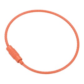 PATIKIL 6 Inch Length Wire Keychain Cable, 5 Pack Titanium Steel Key Ring Loop for Outdoor Hiking Sport, Orange