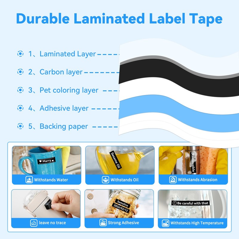 Aonomi Tze-335 TZe TZ Tape 12mm 0.47 Laminated Black Replacement