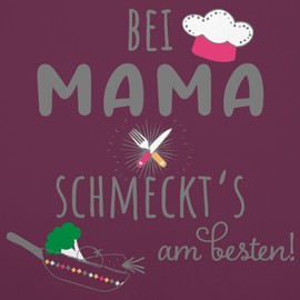 Shirtracer - Apron - Women's 1 - Cooking Apron with Mama schmeckts am Besten I Cooking Apron Gift Mum I Best Mum Cooking Apron I Kitchen Apron Mum I Gift Mum Christmas I Mum Gift, 2 aubergine