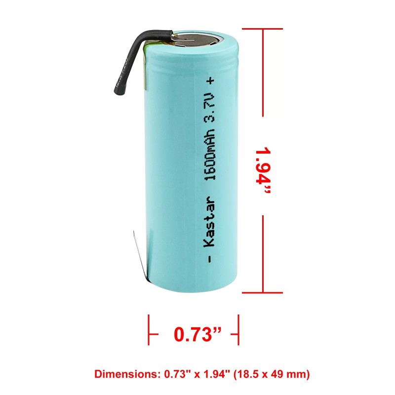 Kastar Kasar NCR18500A 18500 3.7V 1600mAh LI-ION Rechargeable Battery w/