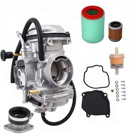 YJGZSVK Carburetor For Yamaha Bear Tracker 250 YFM250X YFM250XL 2WD Atv 1999-2004 Replaces 4XE-14140-12-00 4XE-13586-00-00 1P0-E4450-00-00 Intake Manifold Boot Air Cleaner Element Oil Filter