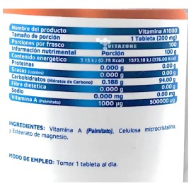 Suplemento En Cápsulas Vidanat Vitamina A Minerales/vitaminas En Frasco De 100g Un