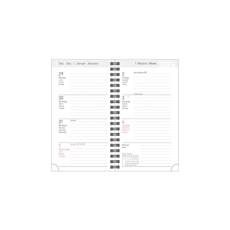 Idena 12056 Pocket Diary 2026 in Format 8.7 x 15.3