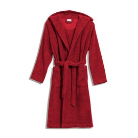Möve Super Fluffy Bathrobe with Hood Kids & Teens 100% Cotton Size 128 Ruby