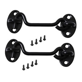 Barn Door Latch, Privacy Hook Door Lock Latch and Eye Latch Heavy Duty Solid Thicken Stainless Steel Gate Latch Lock Best for Closet Window Bedroom Barn Doors 4 Inch