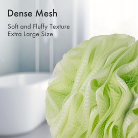 AmazerBath AmazerBath Bath Loofah Sponge (Pack of 4), Shower Loofah 60g/PCS Body Scrubber Loofa - Light Orange-Green-Grey-Beige, Bath Sponge for Men and Women