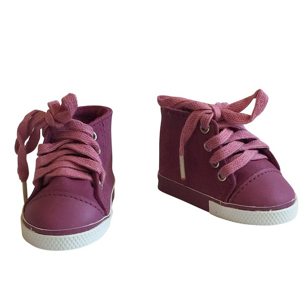 The New York Doll Collection Mauve Suede Sneakers Trainers fits 18 Inch / 46 cm for Fashion Girl Dolls