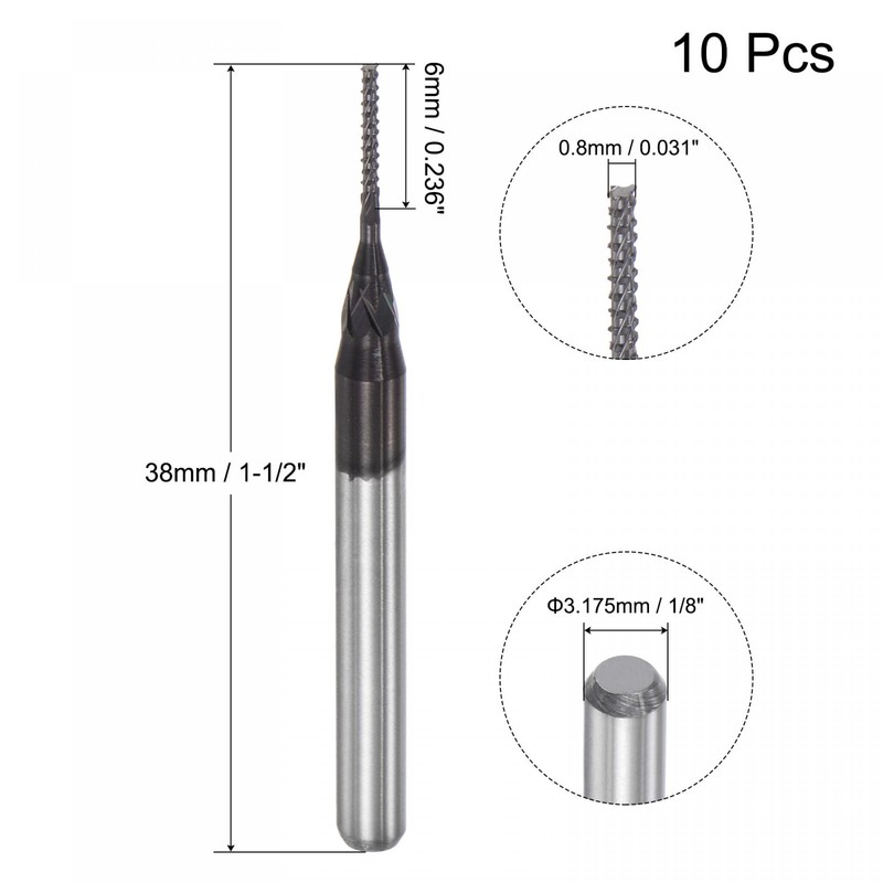 sourcing map CNC Milling Cutter Diamond Film Coated Tungsten Carbide