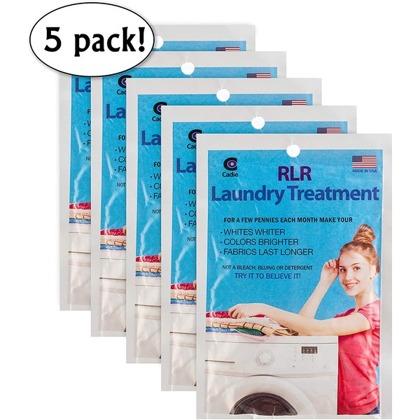 RLR Natural Powder Laundry Detergent – Whitens, Brightens, Refreshes Baby Cloth Diapers, Musty Towels, Workout Clothes - Non-toxic, Fragrance-Free For Sensitive Skin (Pack of 5)