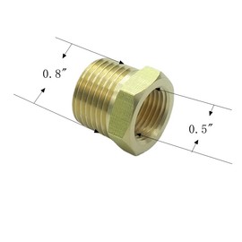 CDQBWKJGFJ 3 Pcs 1/2 NPT Male x 3/8 NPT Female Brass Reducer Hex Bushing Threaded Pipe Fitting for Fuel/Air/Water/Oil/Gas/Wog