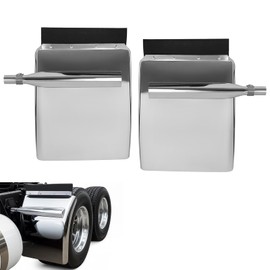 Gelacie 30" x 24" Quarter Fenders for Semi Trucks, Compatible with Freightliner Peterbilt Kenworth Volvo Mack, 304 Stainless Steel Mirror-Finished Fenders Right & Left