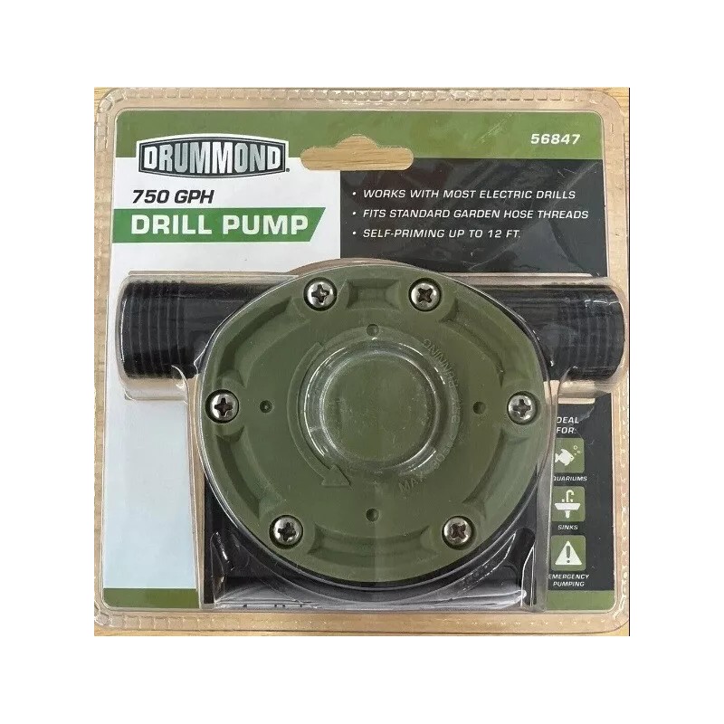 Drummond Heavy Duty Self-Priming Drill Powered Water Pump Home Garden