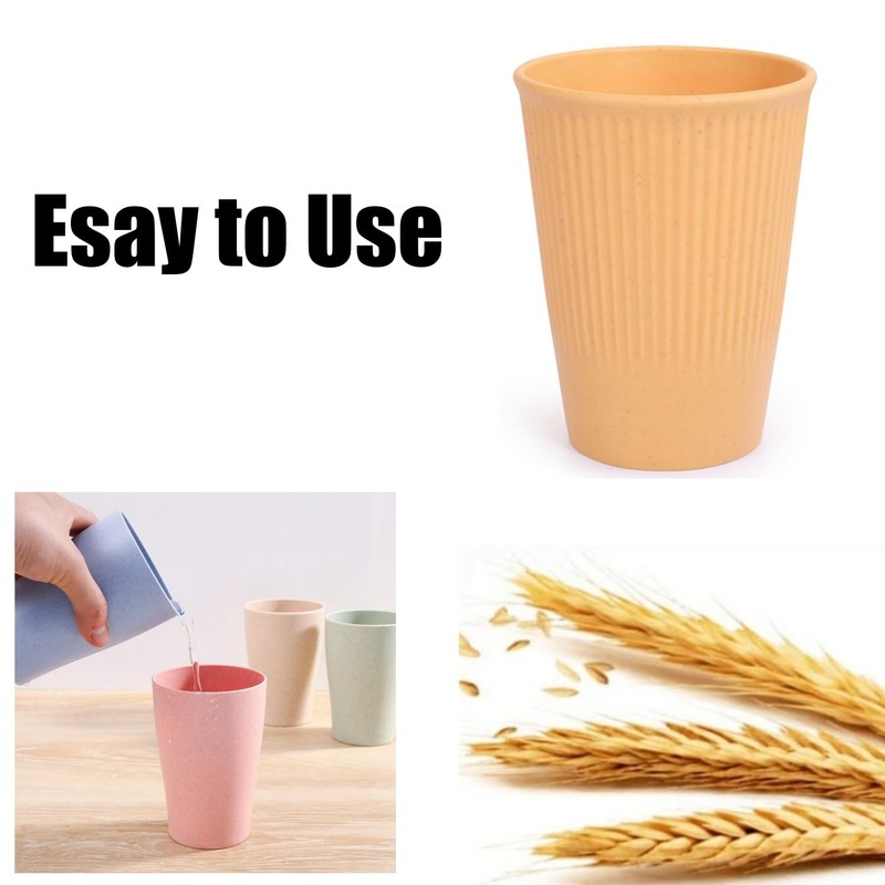 CAMBUY Wheat Straw Cup Unbreakable and Reusable Drinking Cups Eco-Friendly