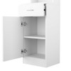 Premium White Standing Barber Cabinet with 5 Compartments, 1 Drawer,