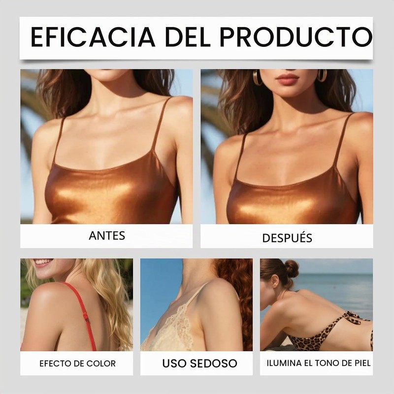 Bluemega Crema Bronceadora para Piel de Color Bronce