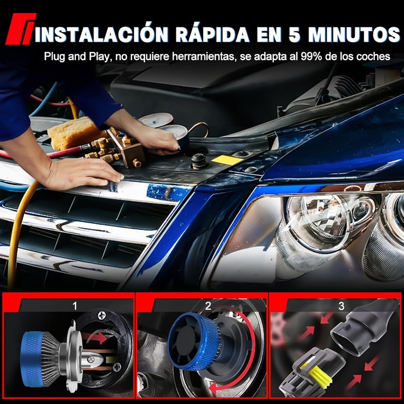 H4 HB2 9003 LED Faros para Carro, 160W 26000LM