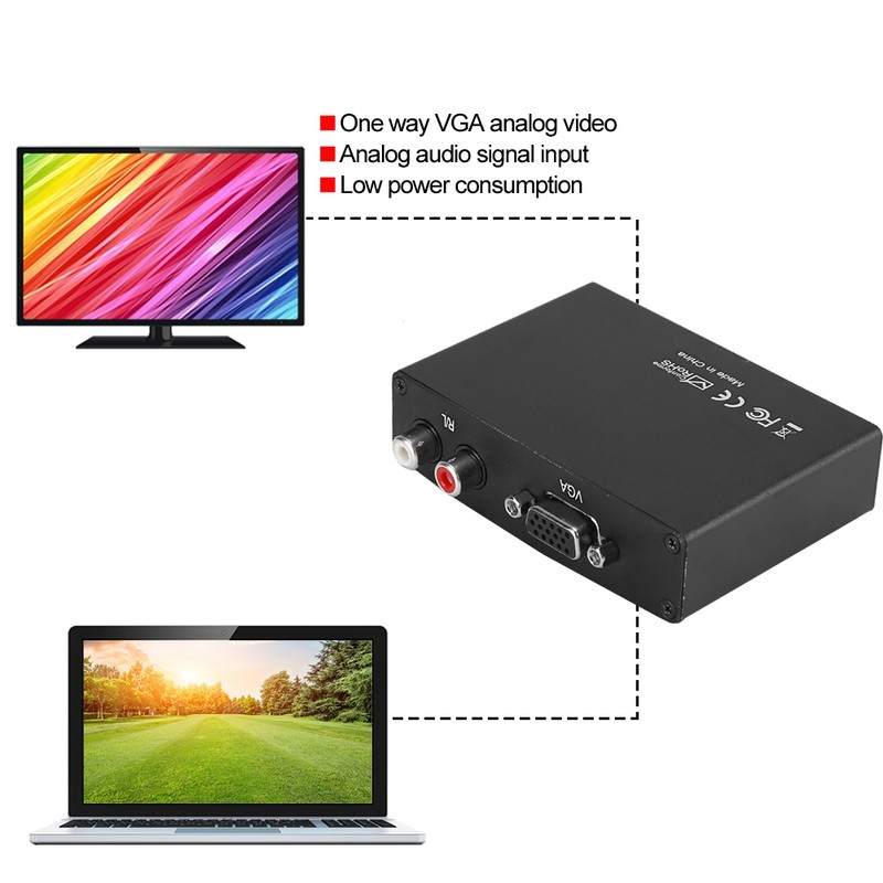 VGA to HDMI Converter Adapter HD Analog Video Audio Output
